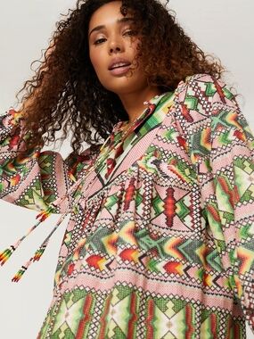 FARM Rio Amulet Midi Trapeze Dress.